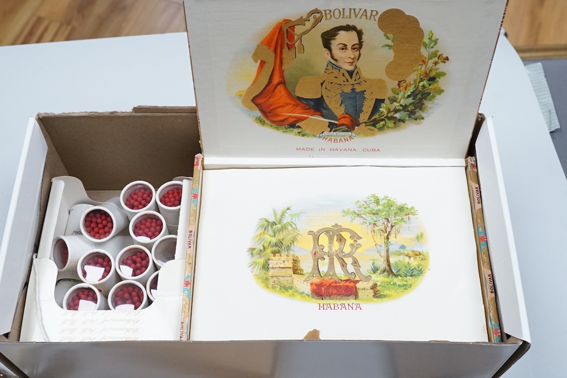 A box of Bolivia cigars and other similar cigars and matches